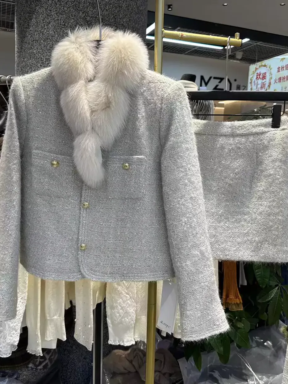 Women's fox-fur two-piece set — Style 3701