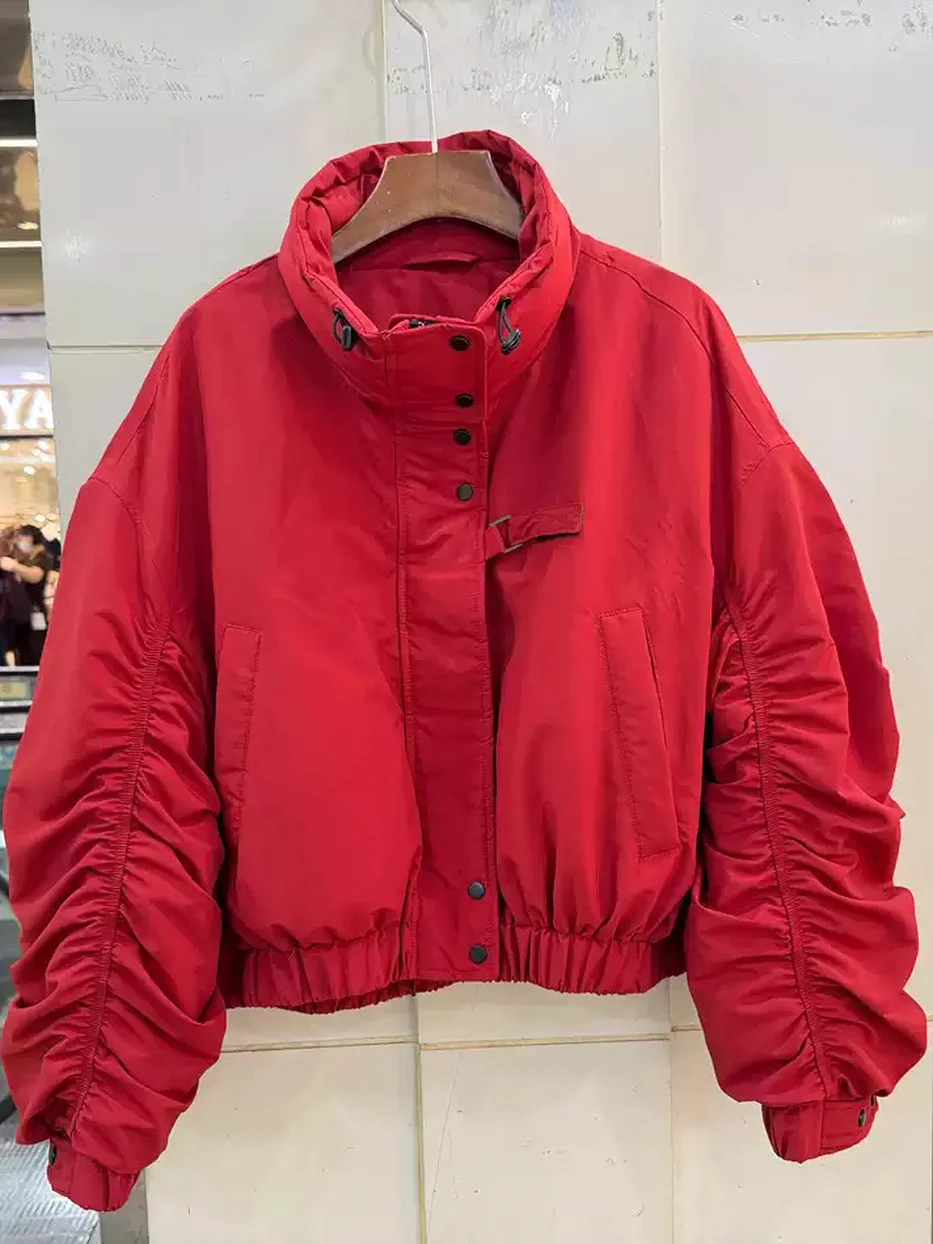 Women's drawstring elastic-waist down jacket · 98059