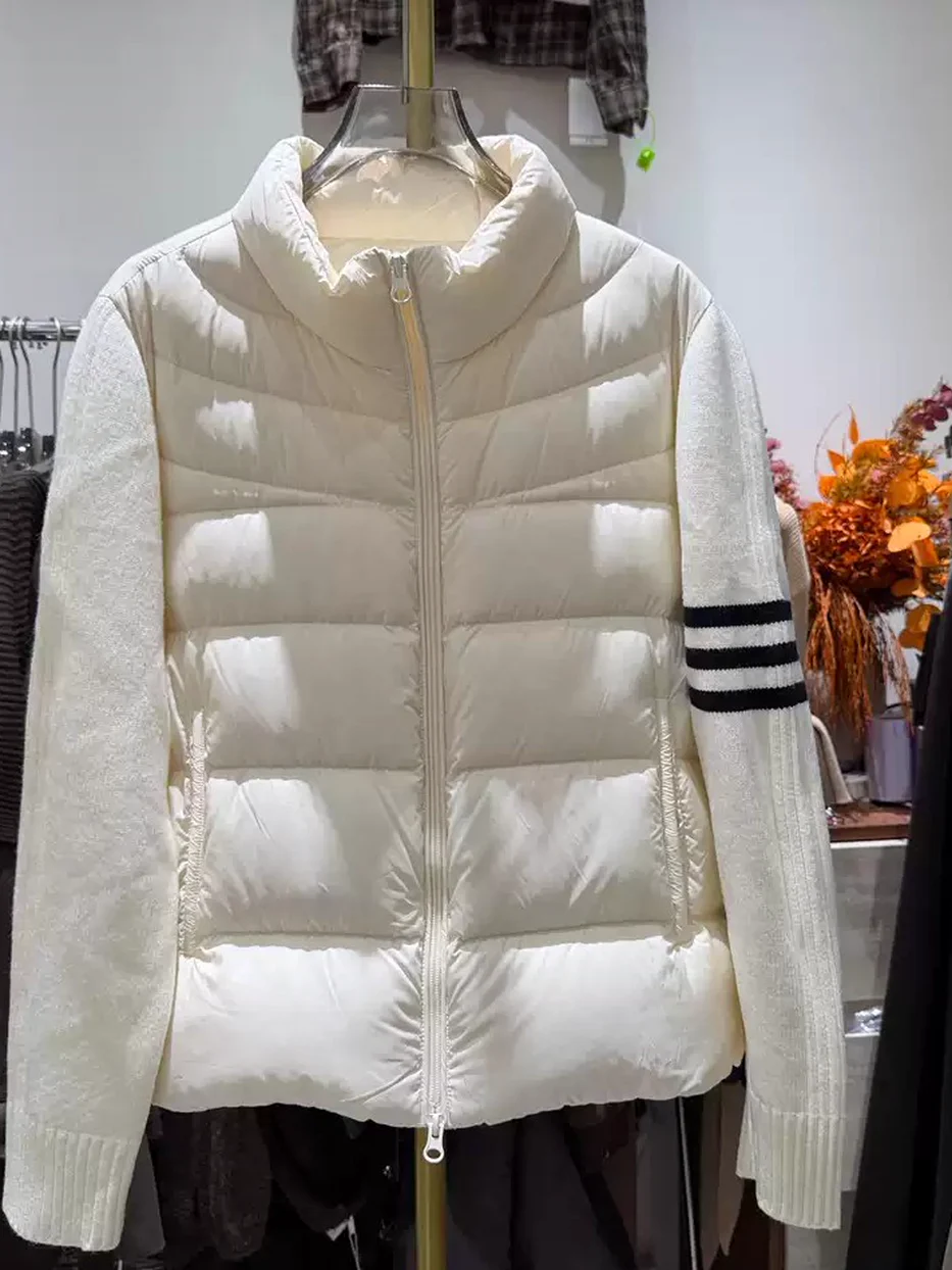 Women's double-zip panelled down jacket · 98059
