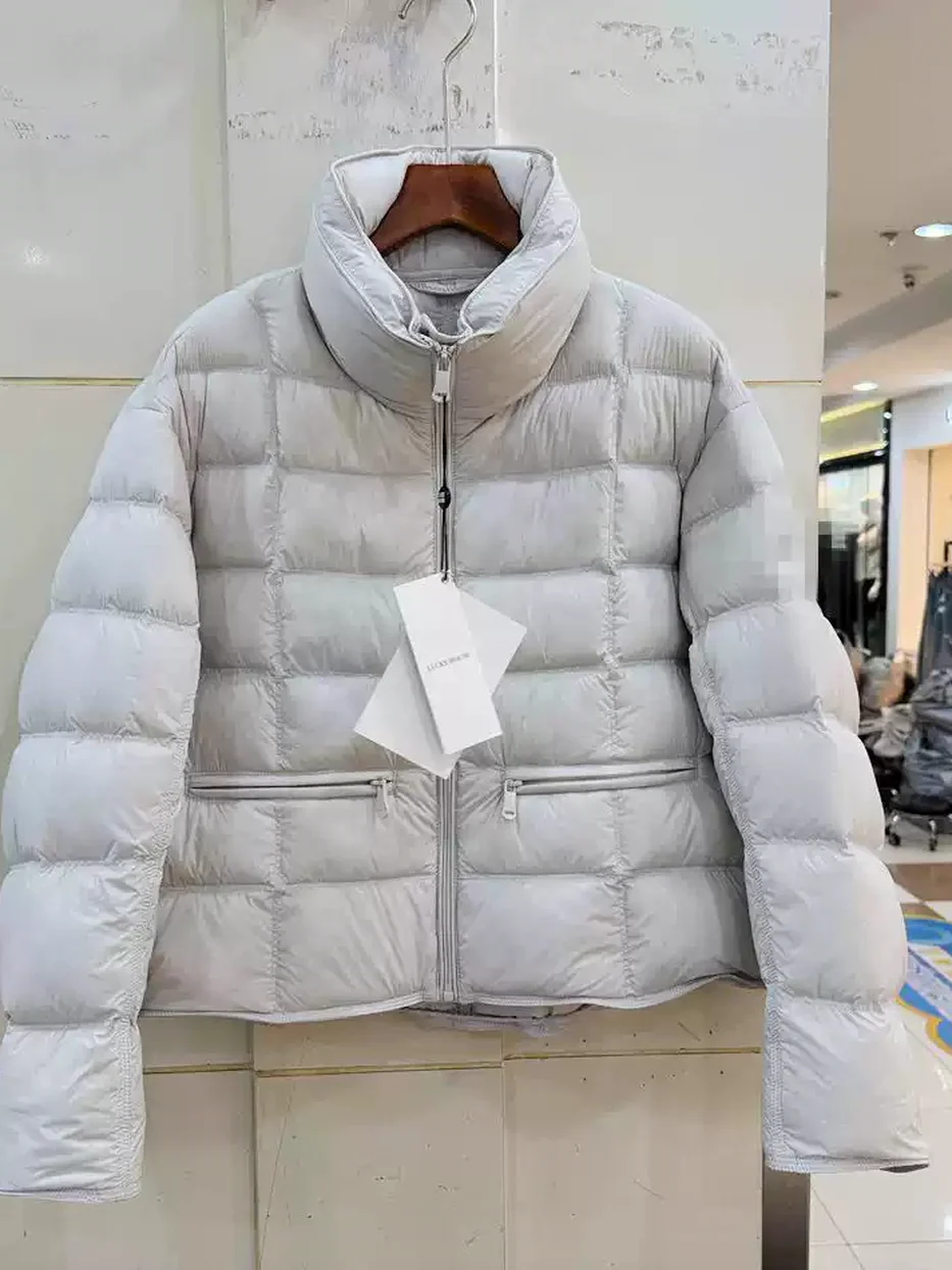 Women's double-zip stand-collar puffer down jacket · 98059