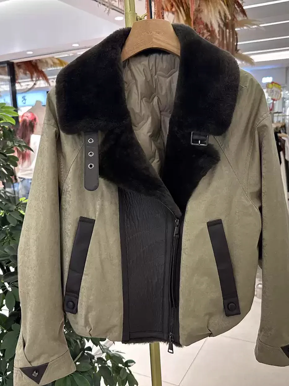 Women's zip large-lapel down jacket — Style 2650