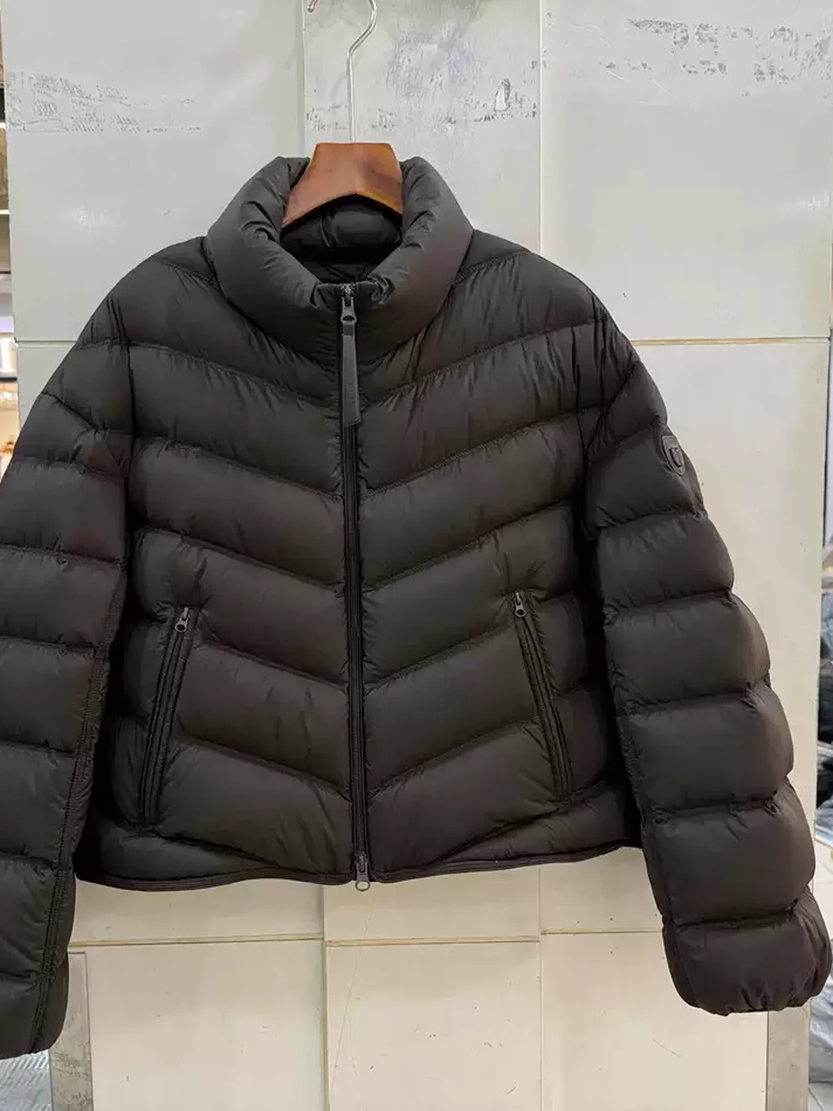 Women's channel-quilted double-zip stand-collar down jacket · 98059