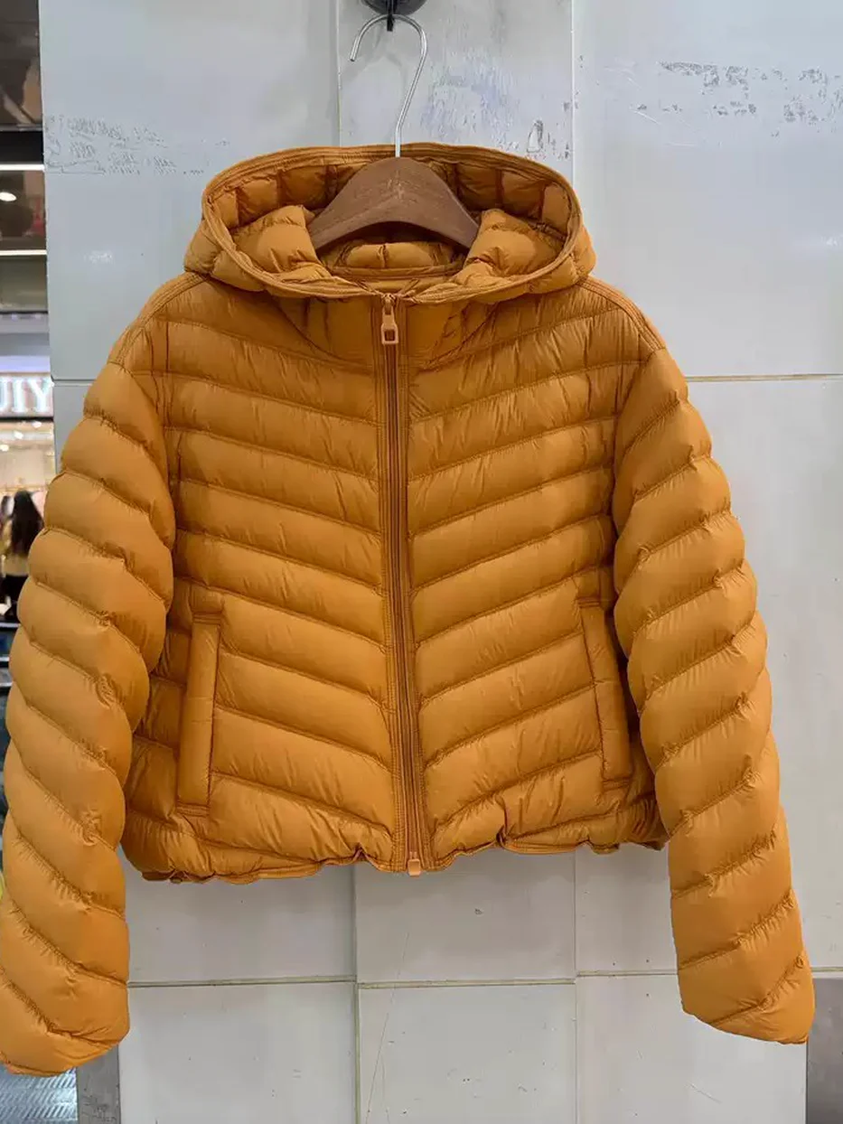 Women's herringbone hooded down jacket · 98059