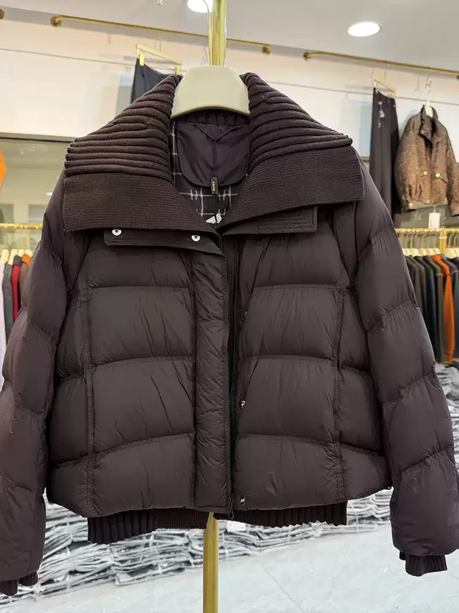 Panel lapel-collar down jacket — Style 26N-D011
