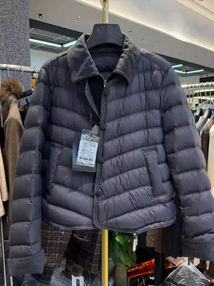 Women's panelled lapel white-duck-down down jacket — Style 26YD830