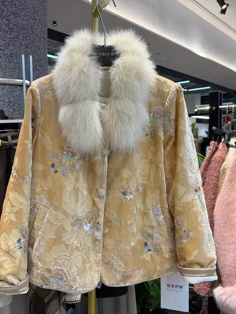 Women's embroidered goose-down down jacket · 98059