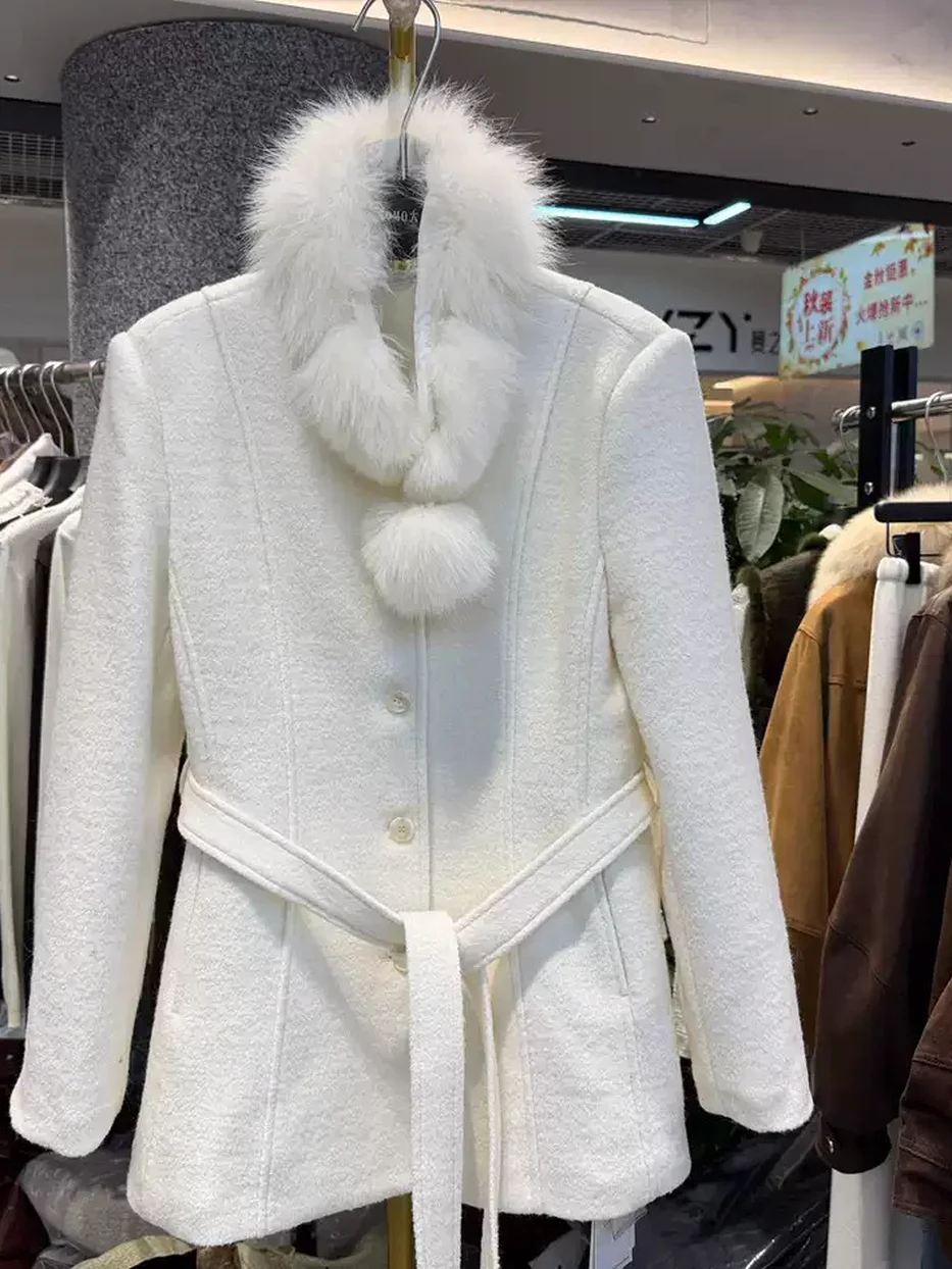 Women's single-breasted fox-fur down jacket · 98059