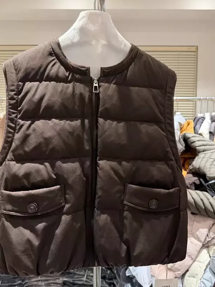 Women's zip duck-down down vest — Style 600