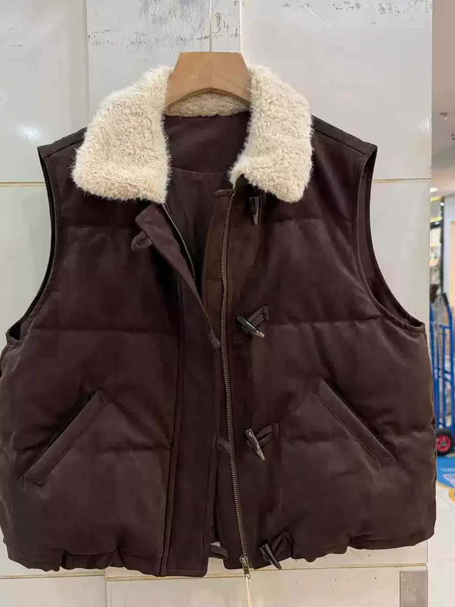 Women's channel-quilted duck-down black down jacket · 98059
