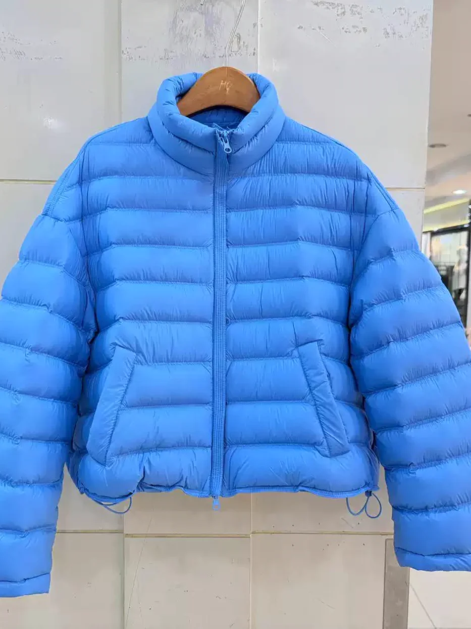 Women's zip stand-collar white-duck-down warm down jacket · 98059