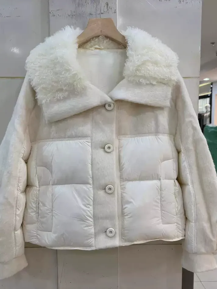 Women's panelled duck-down casual down jacket — Style 6315