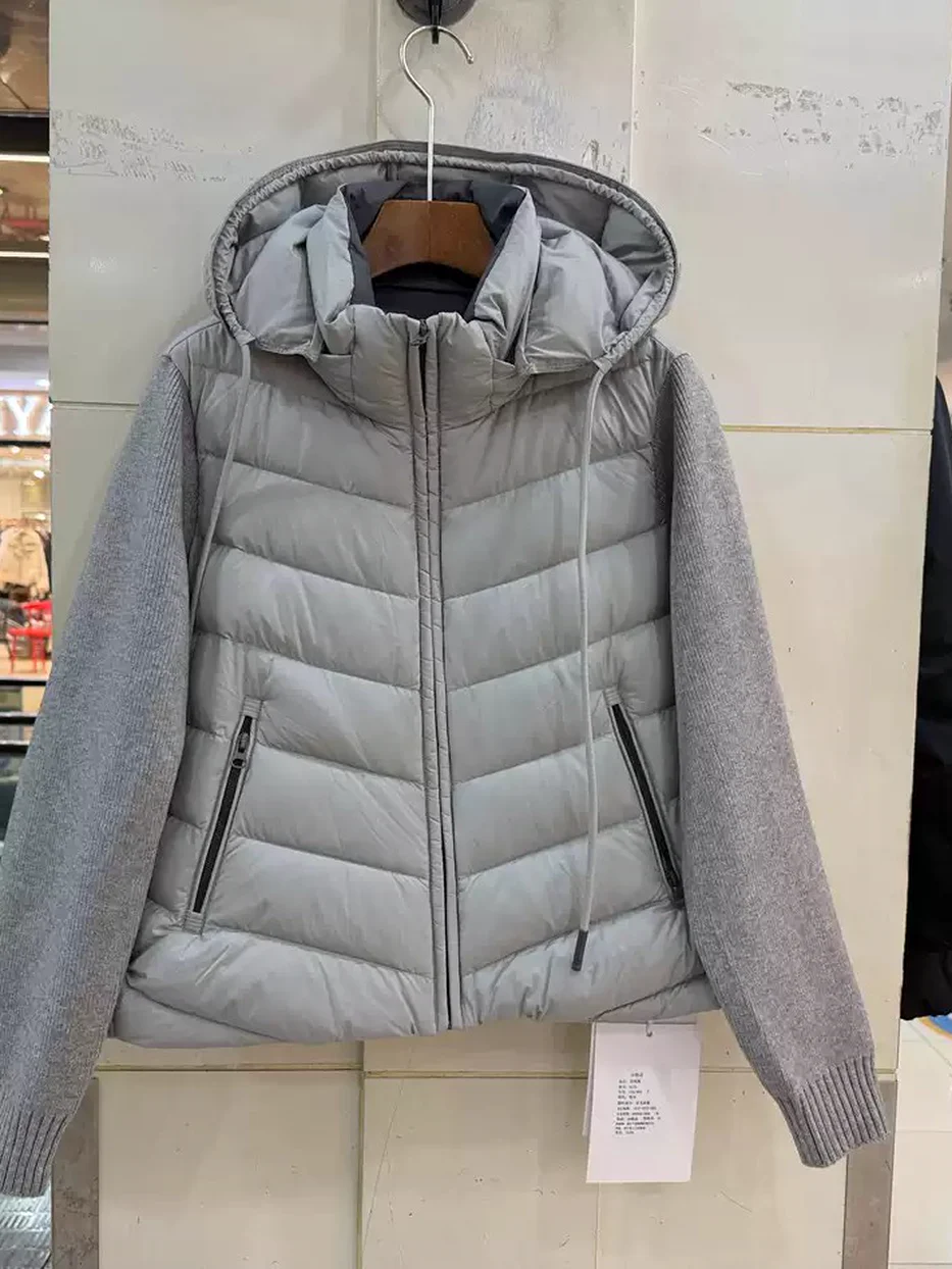 Women's panelled hooded down jacket — Style 6525