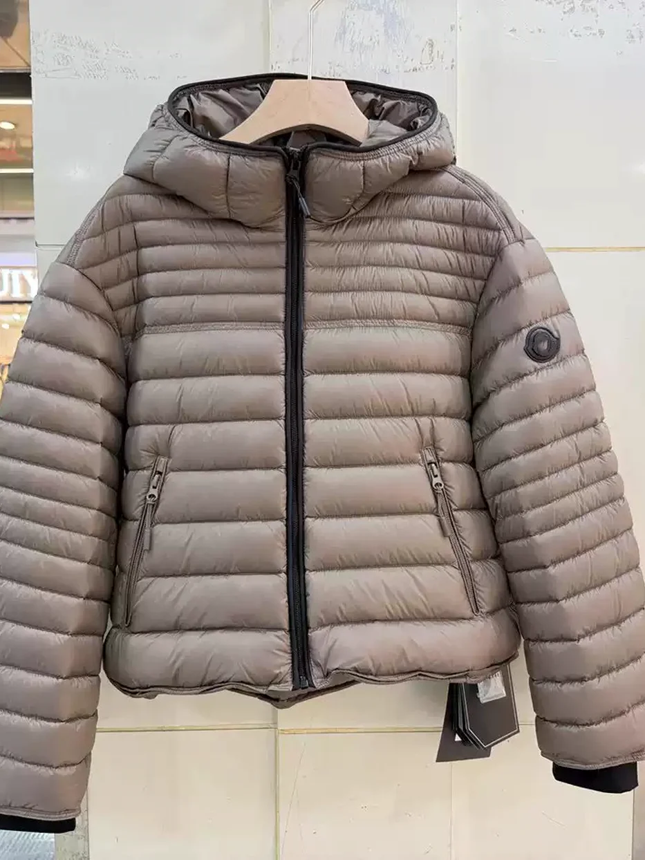 Women's channel-quilted hooded duck-down down jacket · 98059