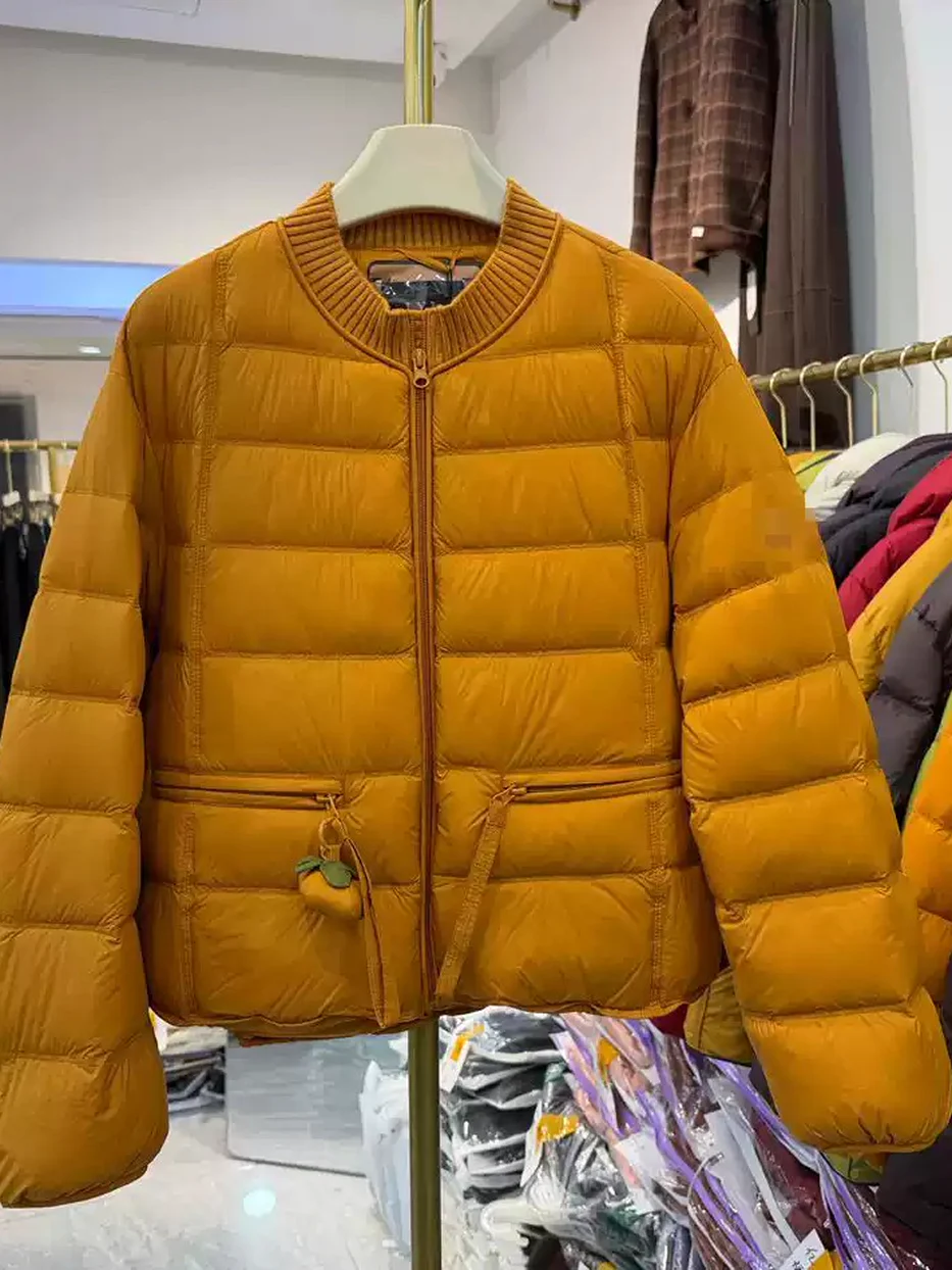 Women's channel-quilted crew-neck down jacket · 98059