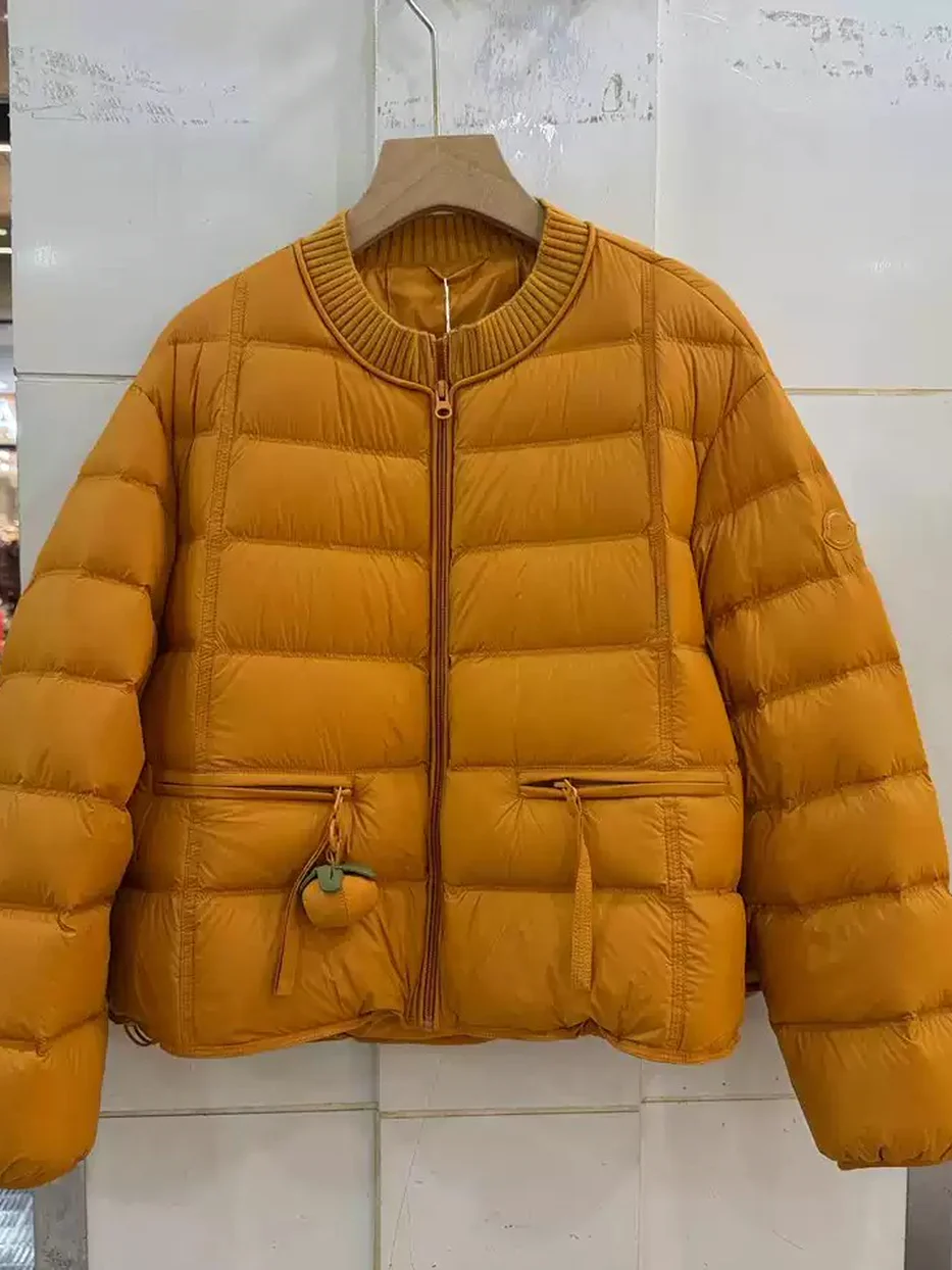 Women's zip white-duck-down caramel down jacket — Style 68606