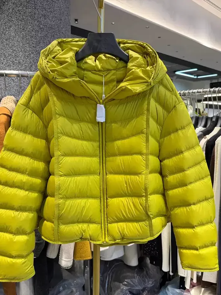 Women's olive hooded down jacket — Style 68608