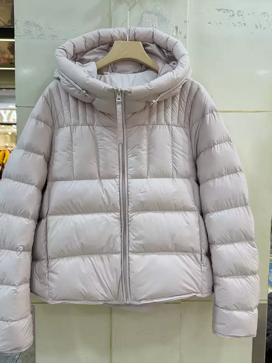 Women's drawstring hooded duck-down down jacket — Style 7657