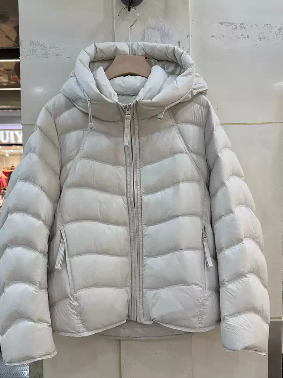 Women's puffer hooded duck-down down jacket — Style 7683