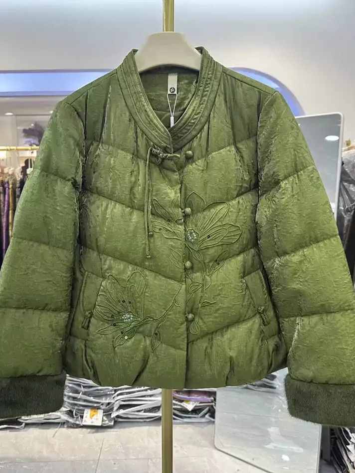 Women's beaded goose-down down jacket — Style 77043