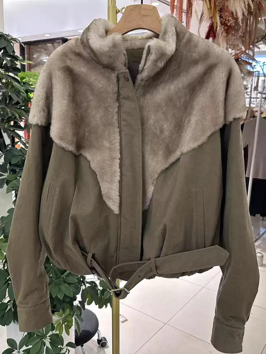 Women's hem-tie zip down jacket · 98059
