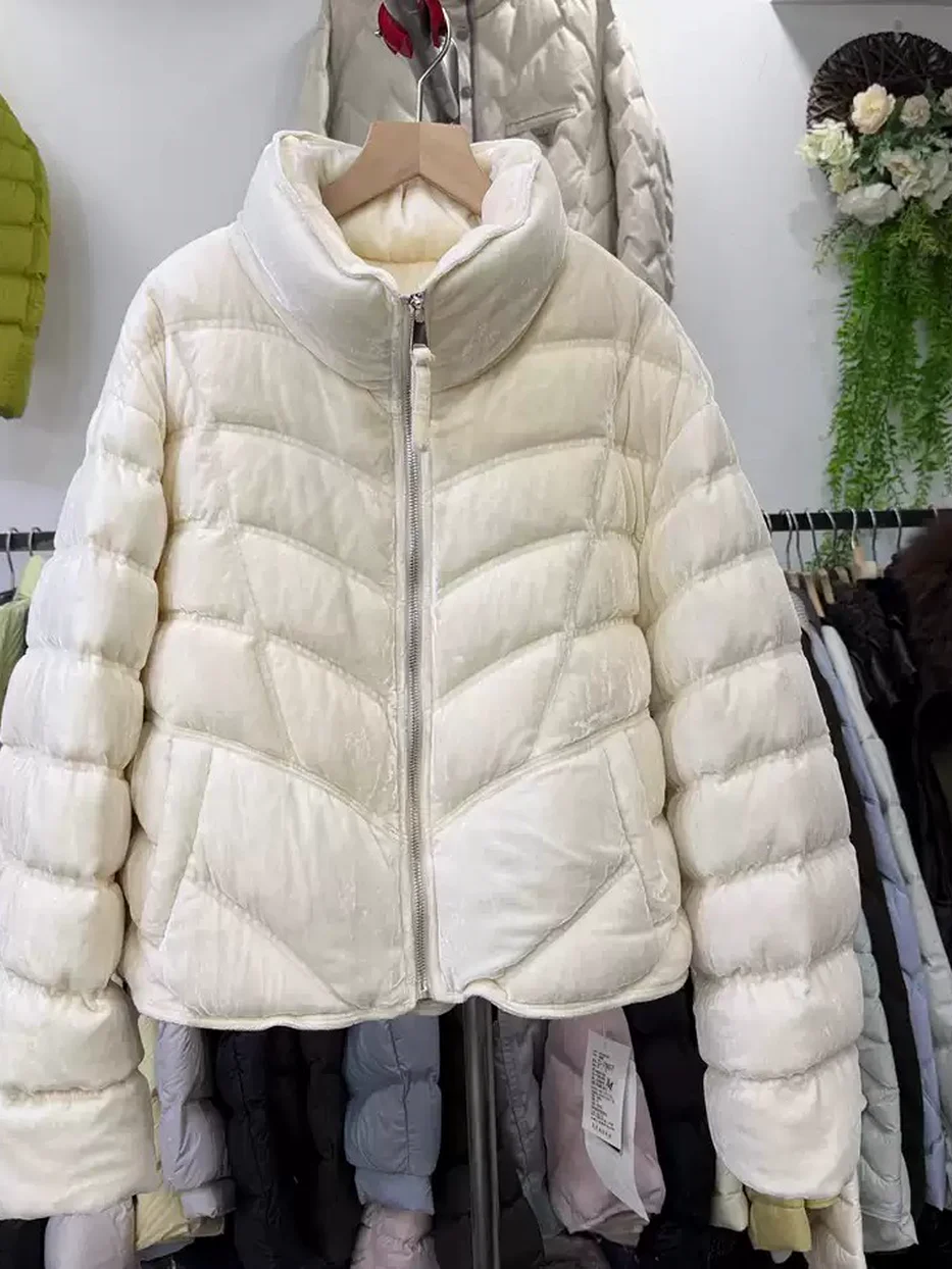 Women's channel-quilted stand-collar down jacket · 98059