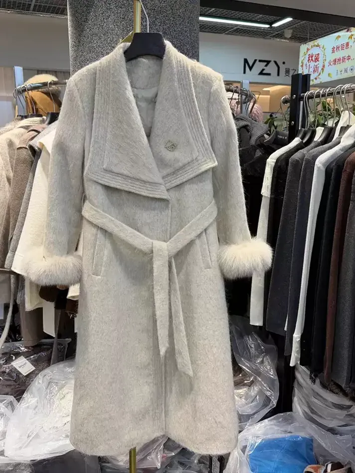 Women's white-duck-down midi down jacket — Style 8005