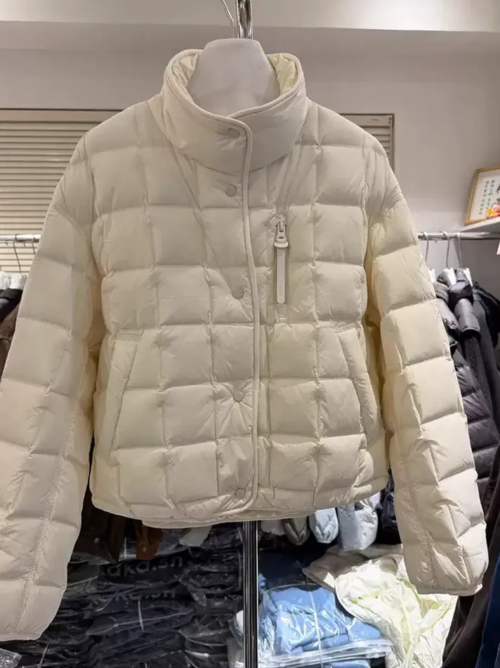 Women's single-breasted stand-collar goose-down down jacket — Style 80052