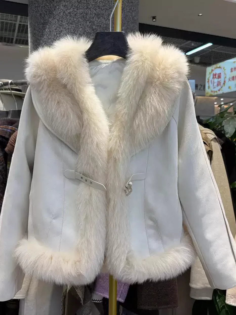 Women's fox-fur white-goose-down down jacket · 98059