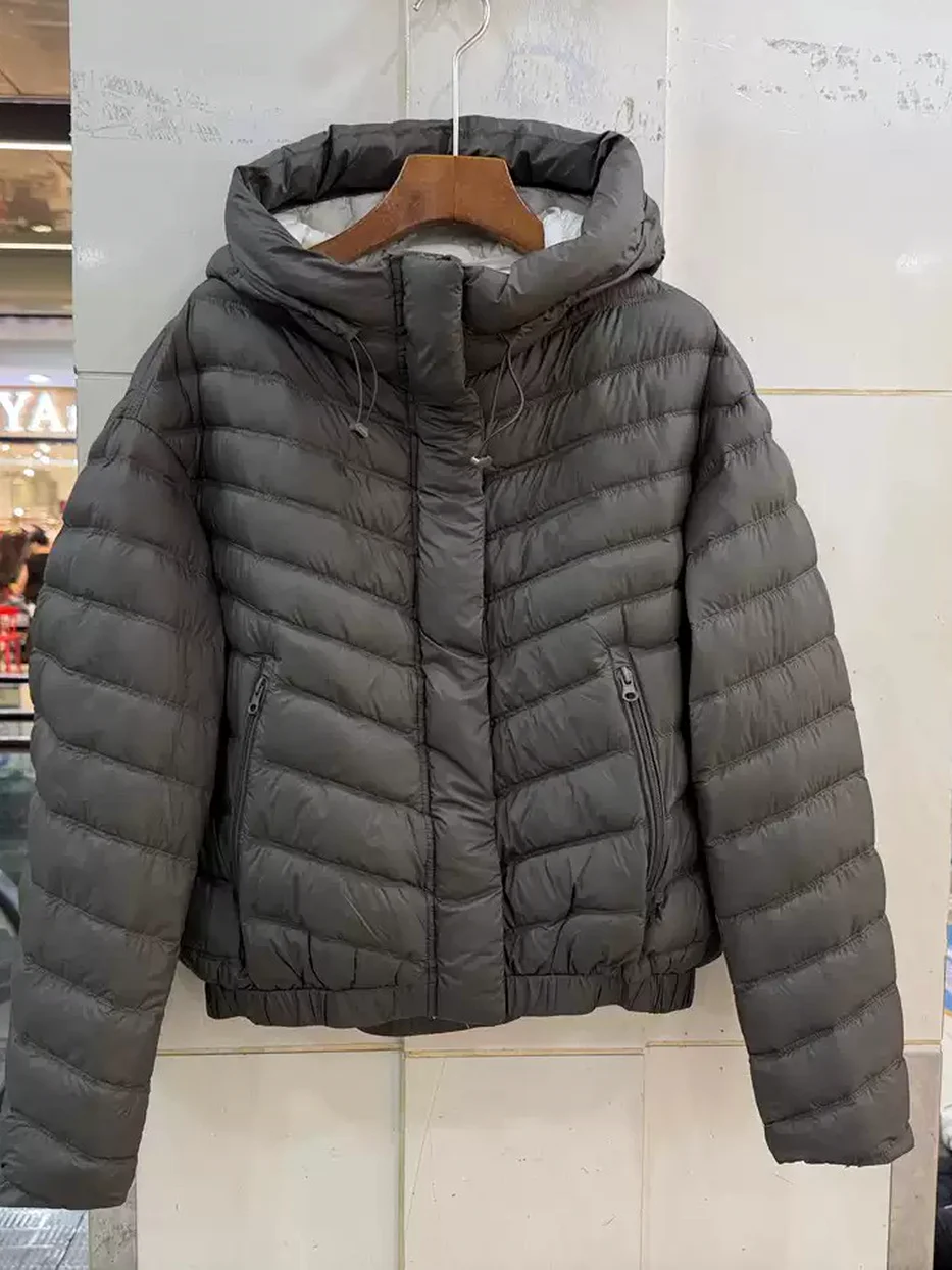 Drawstring hooded heavyweight down jacket · 8633