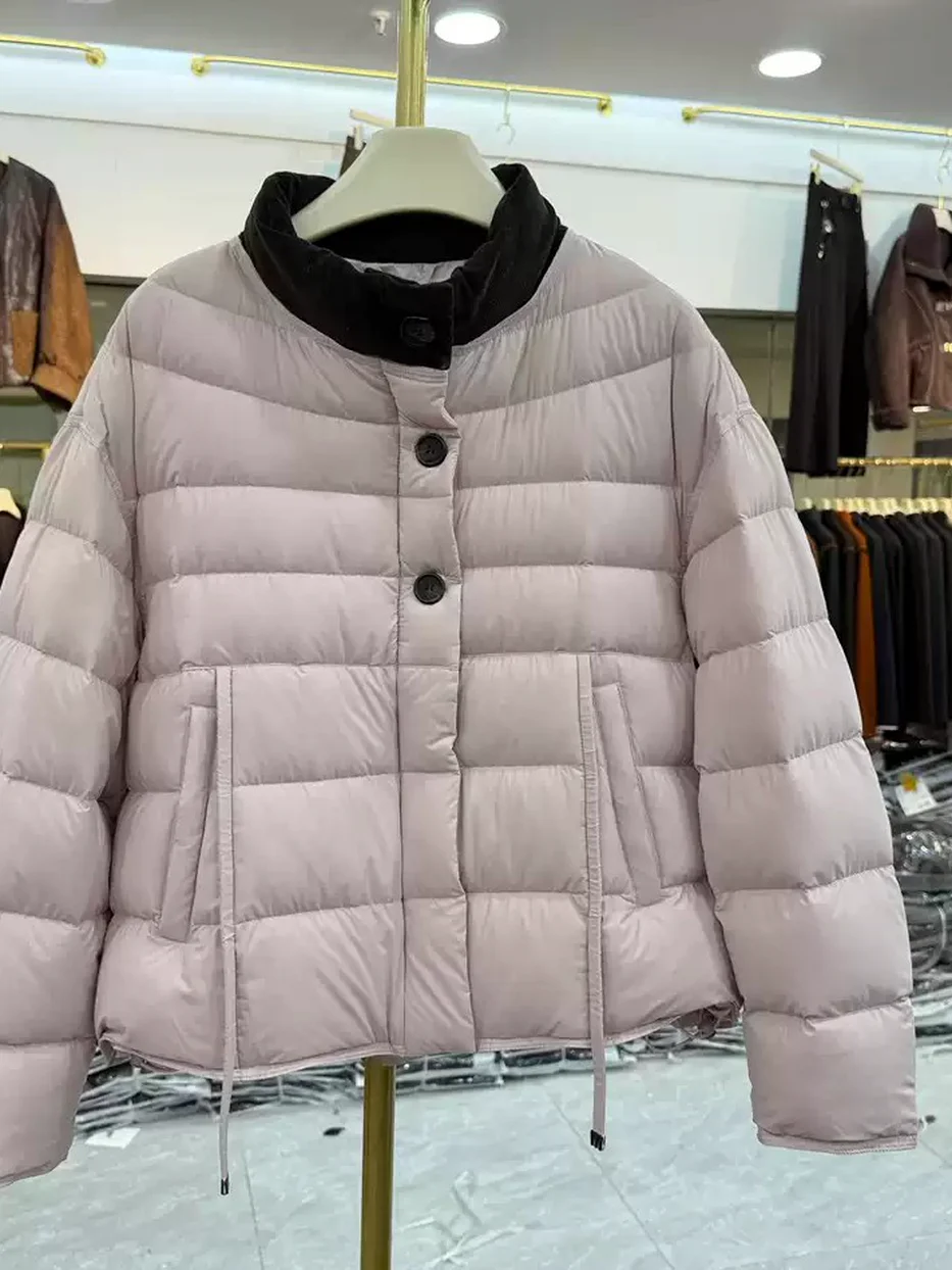 Women's colour-block two-button down jacket · 98059