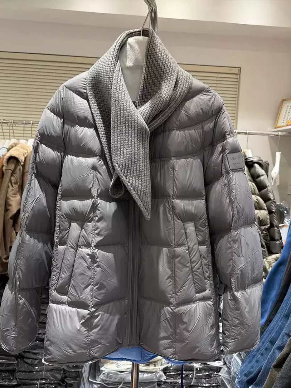 Women's scarf-set 90-down down jacket — Style 86D076
