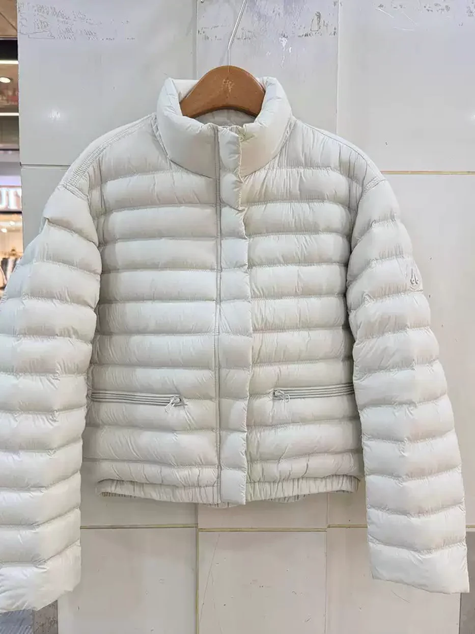 Women's channel-quilted stand-collar white-duck-down heavyweight down jacket · 98059