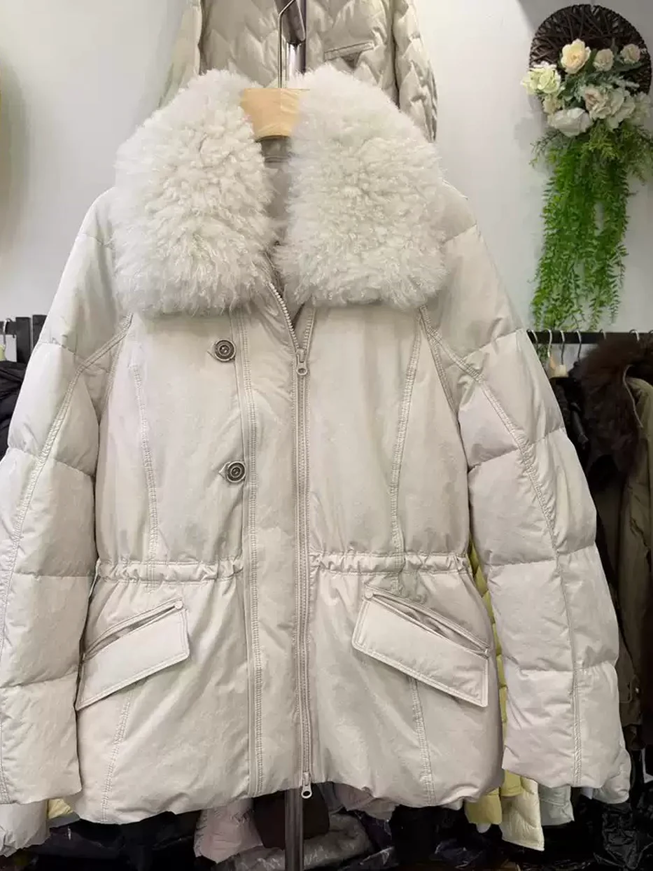 Women's cinched-waist drawstring down jacket · 98059