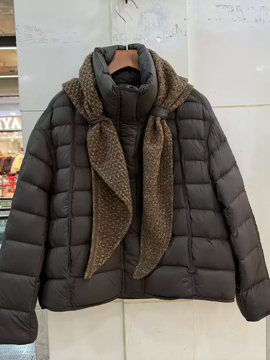 Women's stand-collar white-duck-down heavyweight down jacket — Style 8839