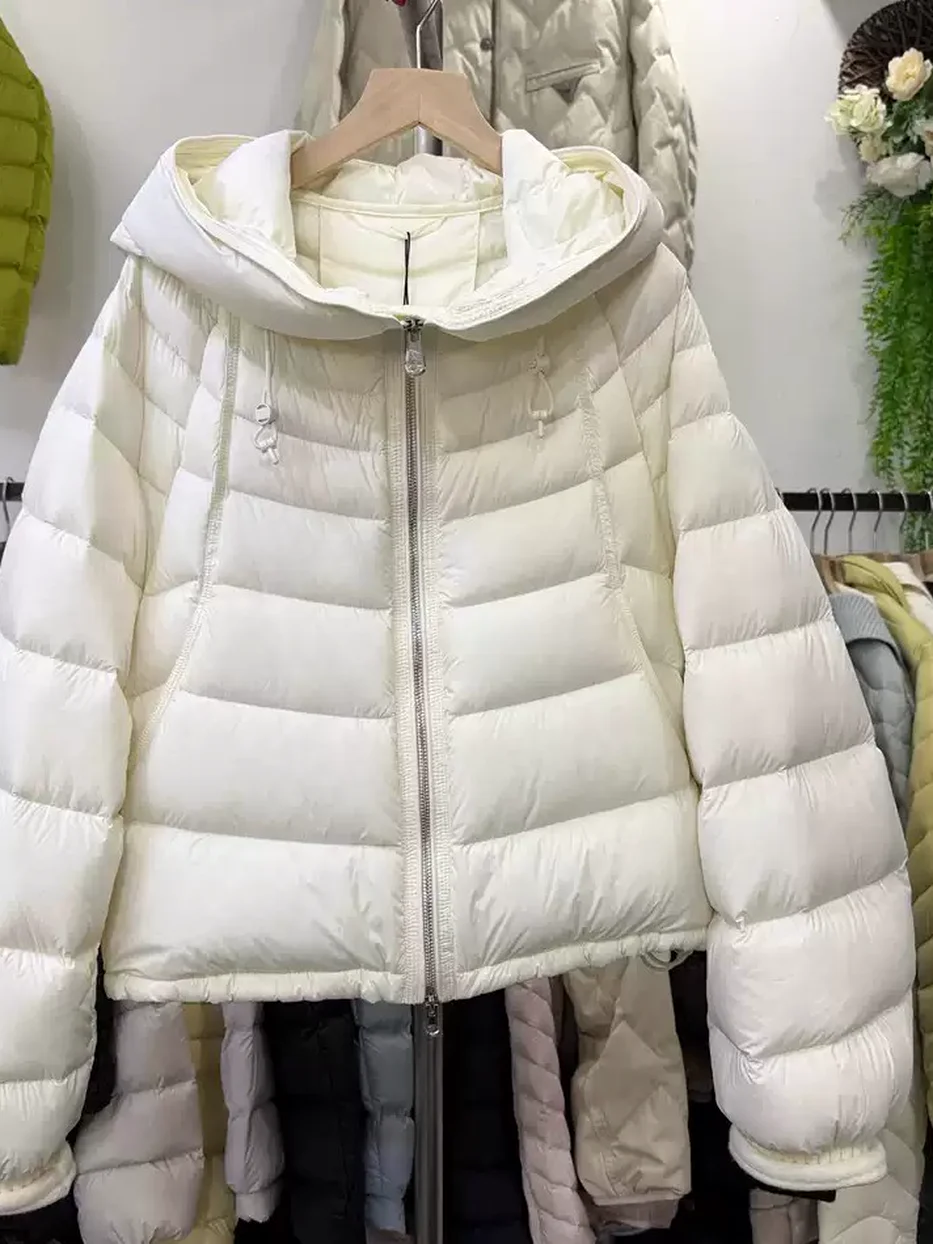 Women's double-zip hooded white-goose-down heavyweight down jacket · 98059