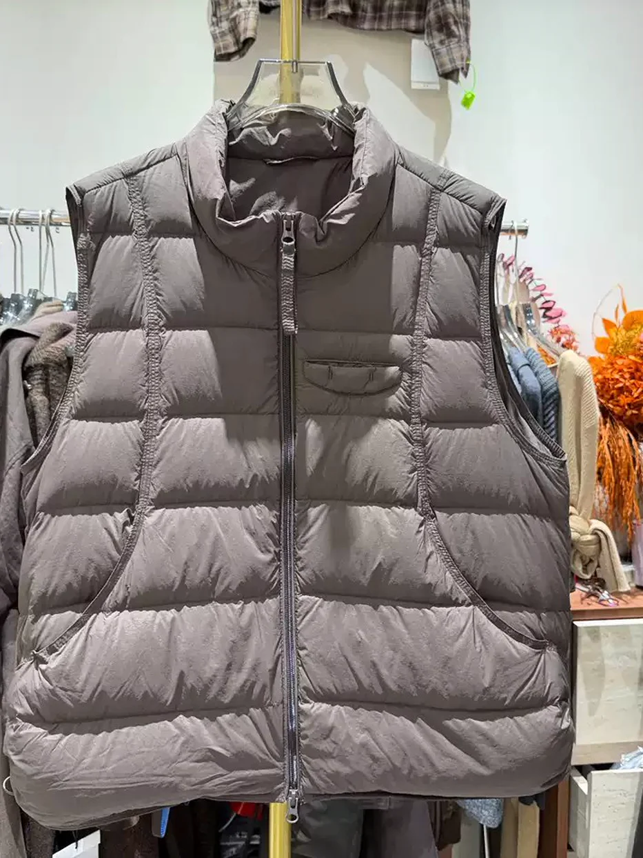 Women's double-zip stand-collar down vest · 98059