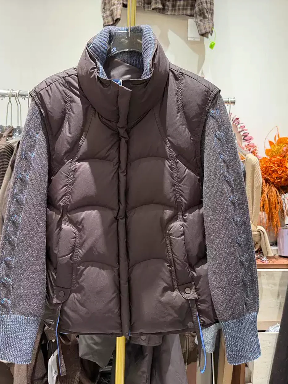 Women's mock-layer panelled down jacket — Style 9198