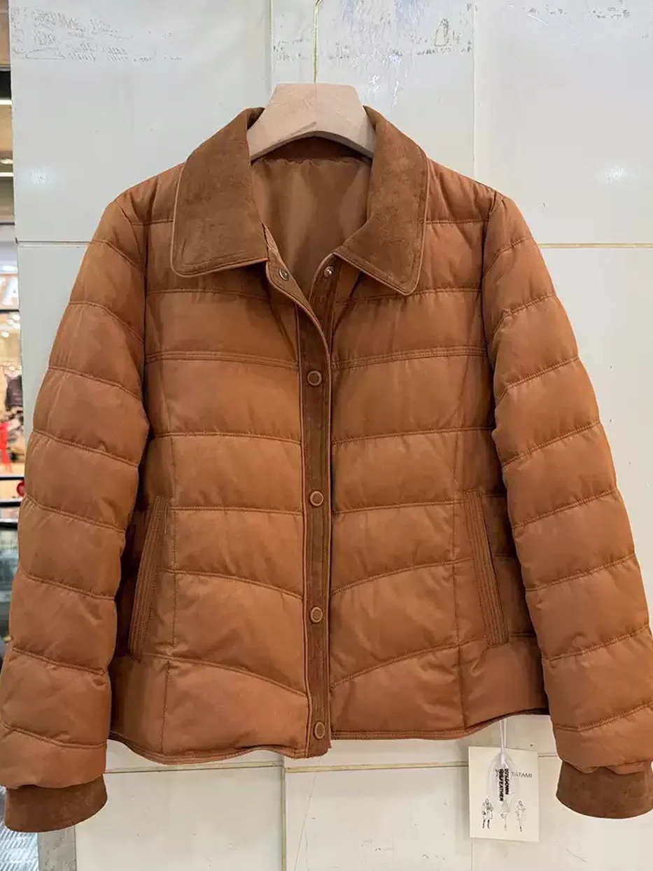 Women's channel-quilted duck-down down jacket · 98059