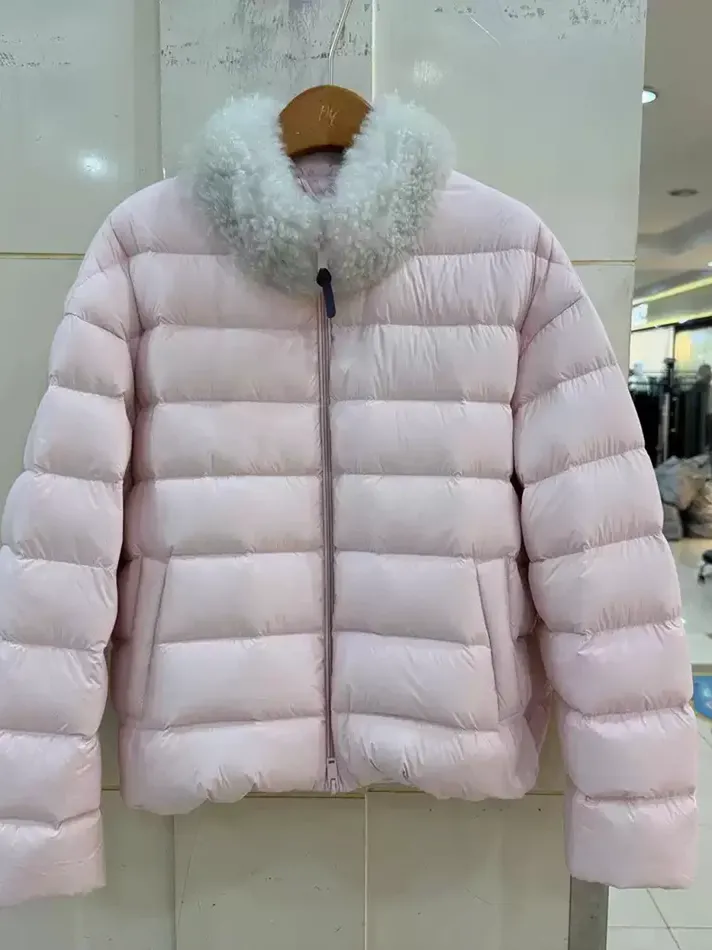 Women's channel-quilted white-goose-down elevated down jacket — Style AFY810