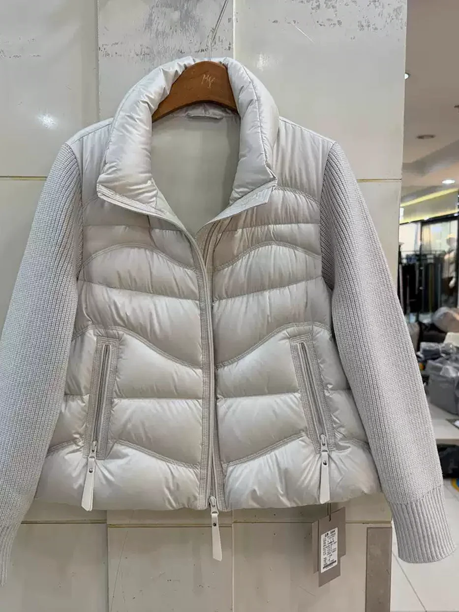 Women's panelled knit down jacket — Style AY26-095