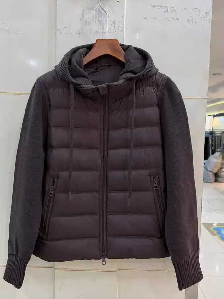Women's panelled hooded goose-down down jacket — Style C61026