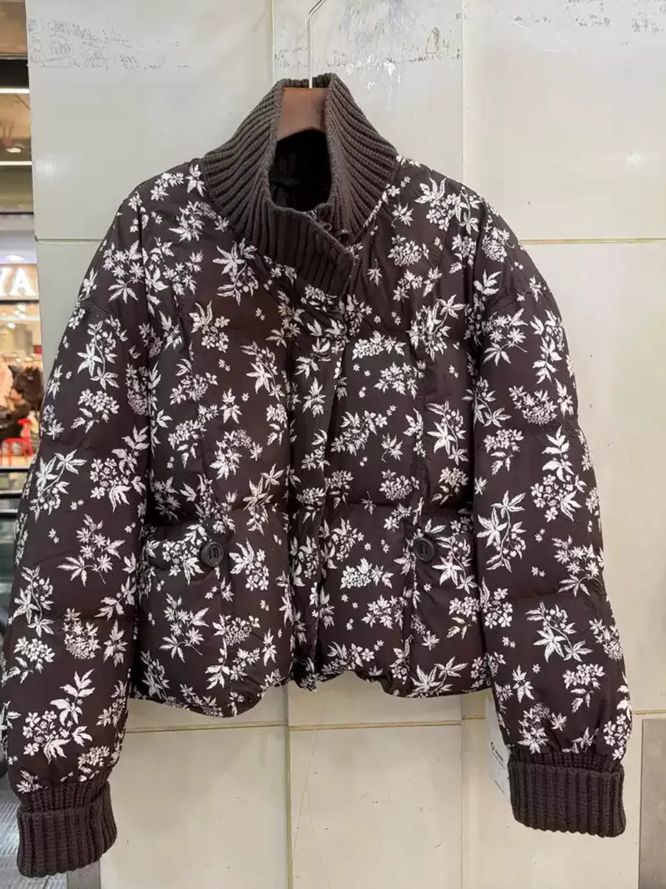 Women's stand-collar knit down jacket — Style C61250