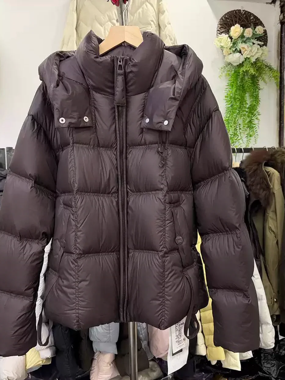Women's hooded stand-collar down jacket · 98059