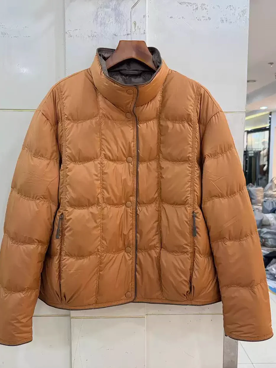 Women's colour-block snap-front down jacket · 98059