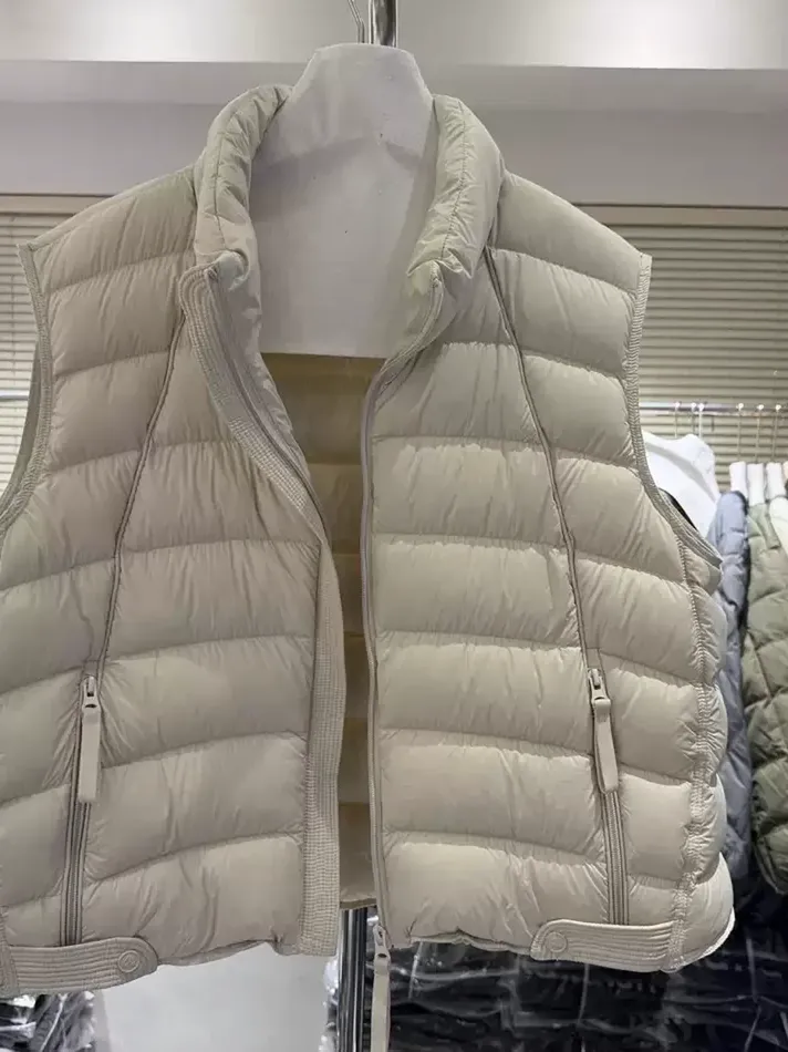 Women's zip stand-collar duck-down down vest — Style F6001