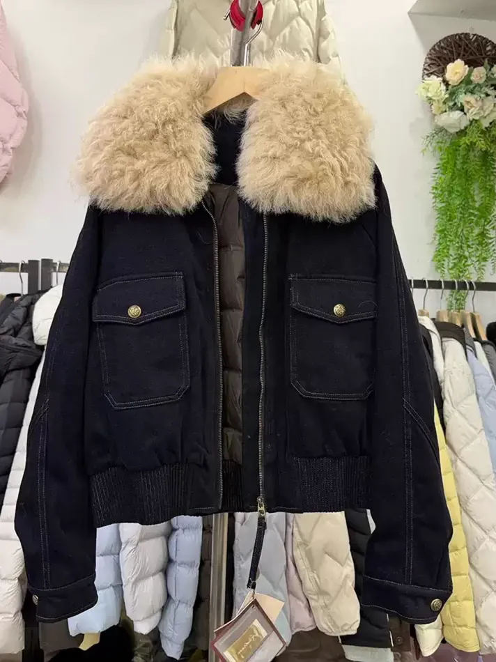 Women's white-duck-down heavyweight casual down jacket — Style H26-52186
