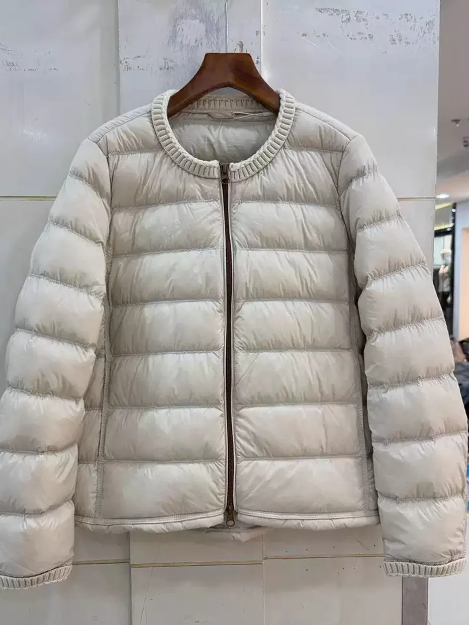 Women's double-zip crew-neck down jacket · 98059