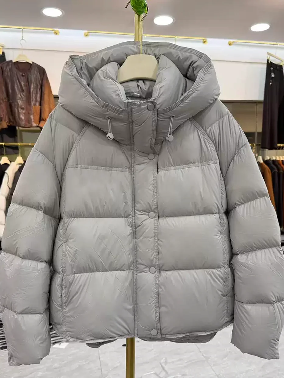 Women's hooded white-duck-down down jacket · 98059