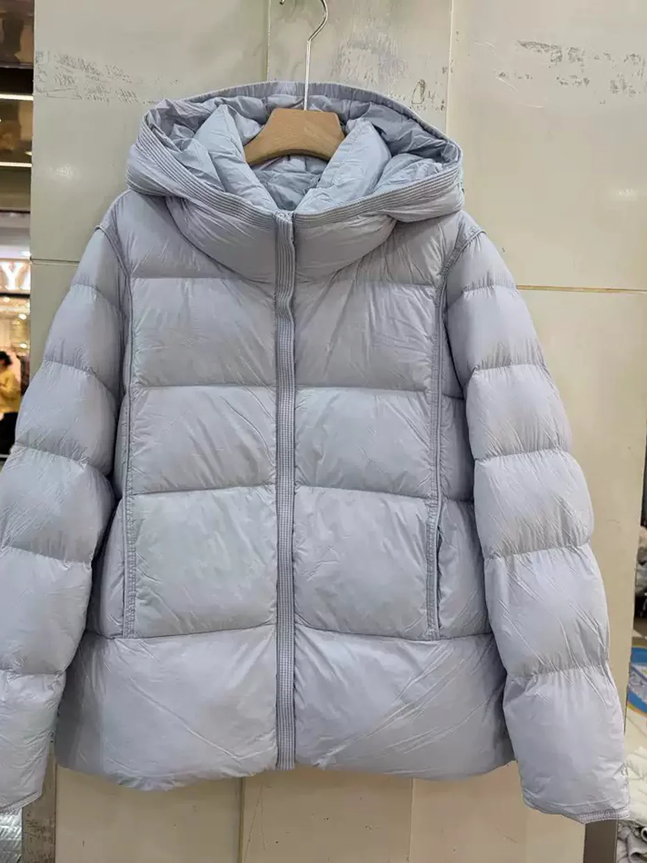 Women's zip hooded duck-down down jacket — Style MZ07
