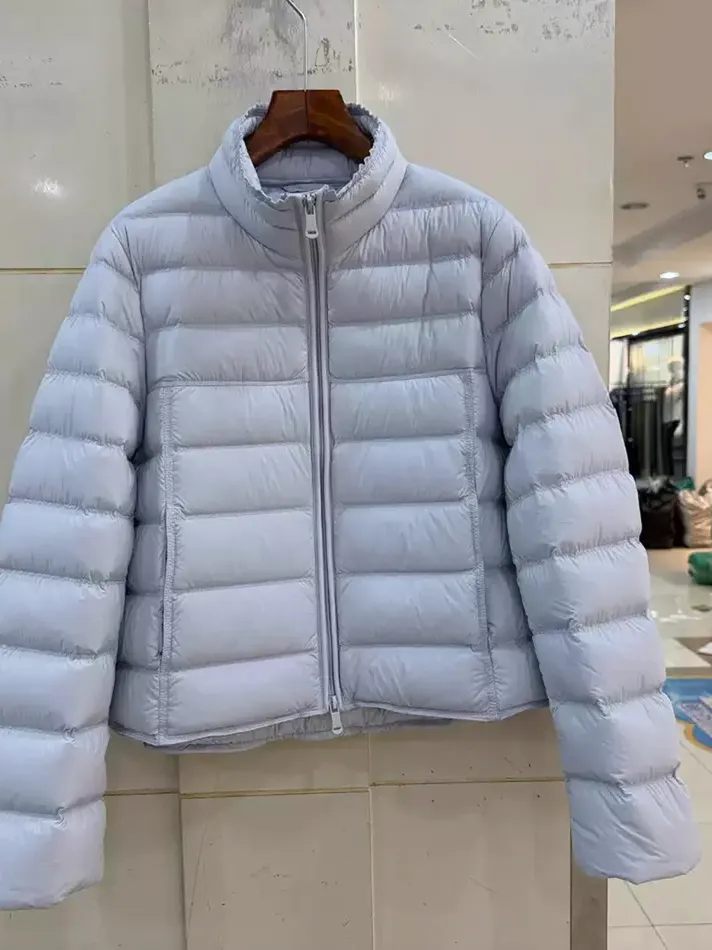 Women's channel-quilted stand-collar goose-down down jacket — Style U8737